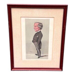 1904 Vanity Fair Brains Spy Certified Cartoon Lithograph Print Framed Authentic